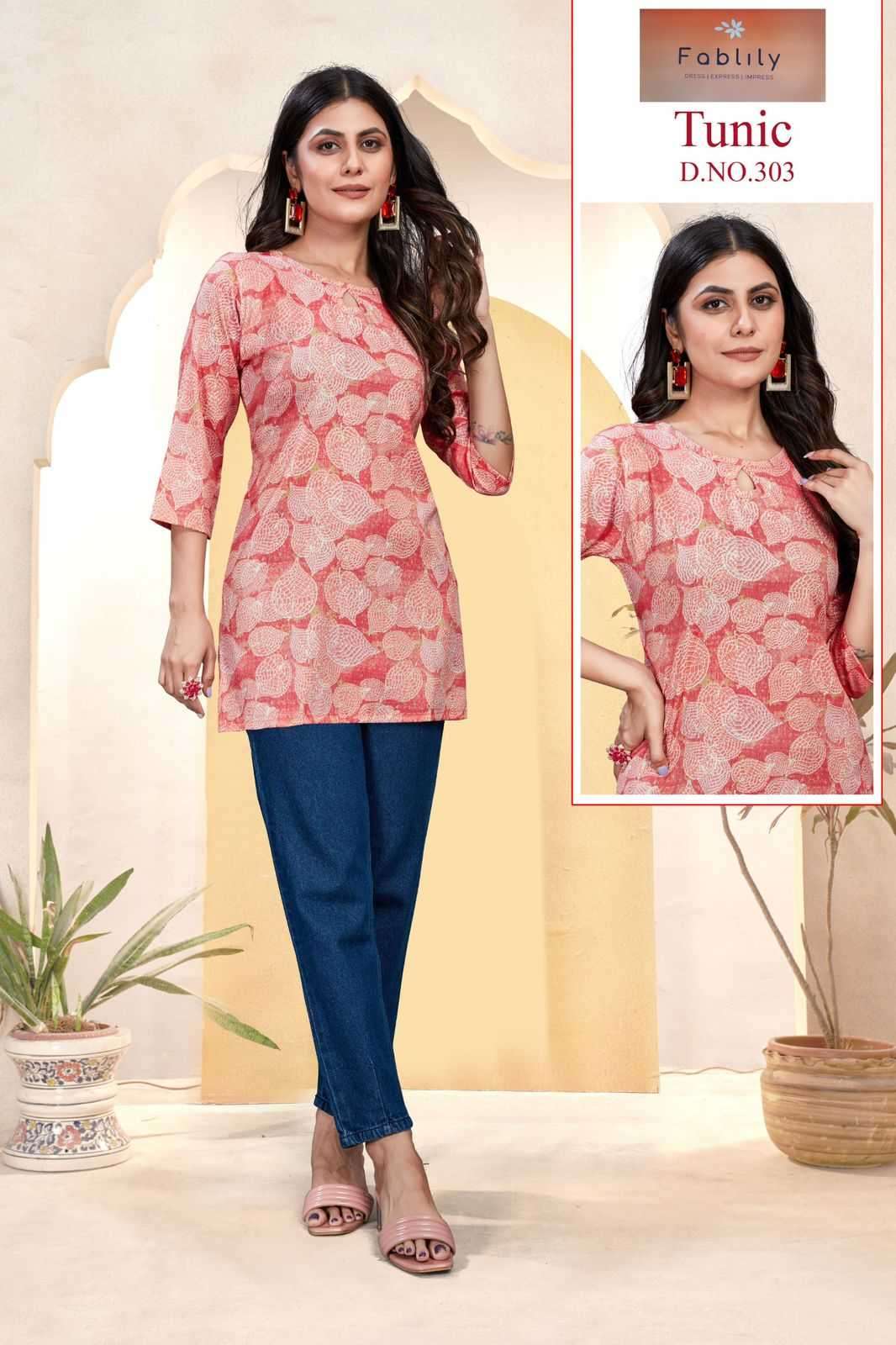 fablily tunic series 301-317 heavy capsule foil print tunic