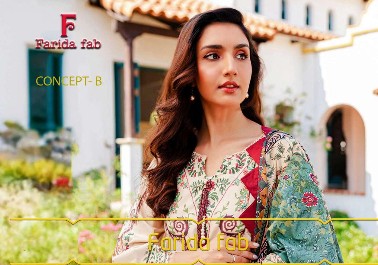  Farida Fab Concept-B series 1001-1006 Pure Heavy Lawn Cotton suit
