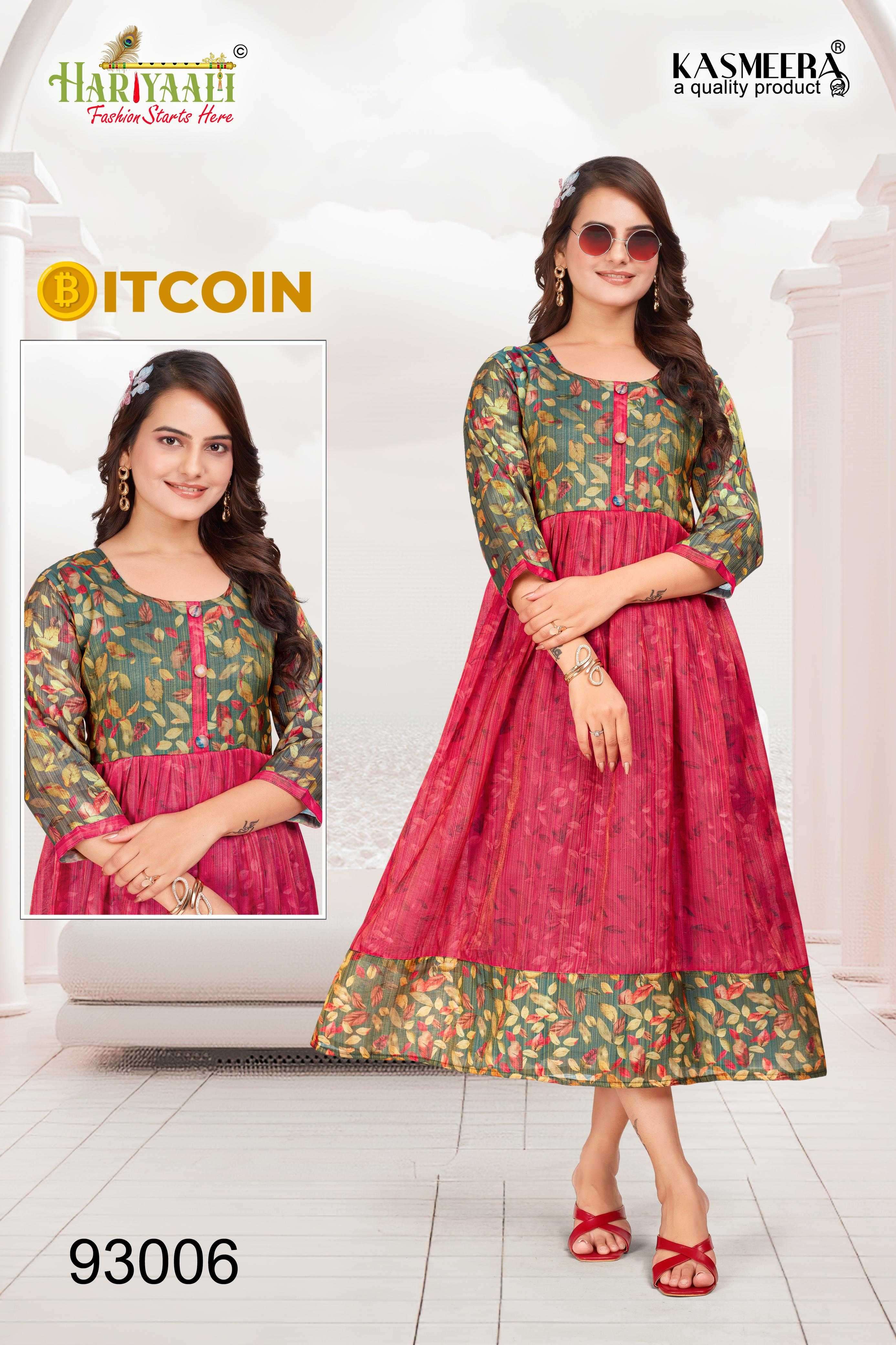 hariyaali bitcoin series 93006-93025 tissu erode silk kurti