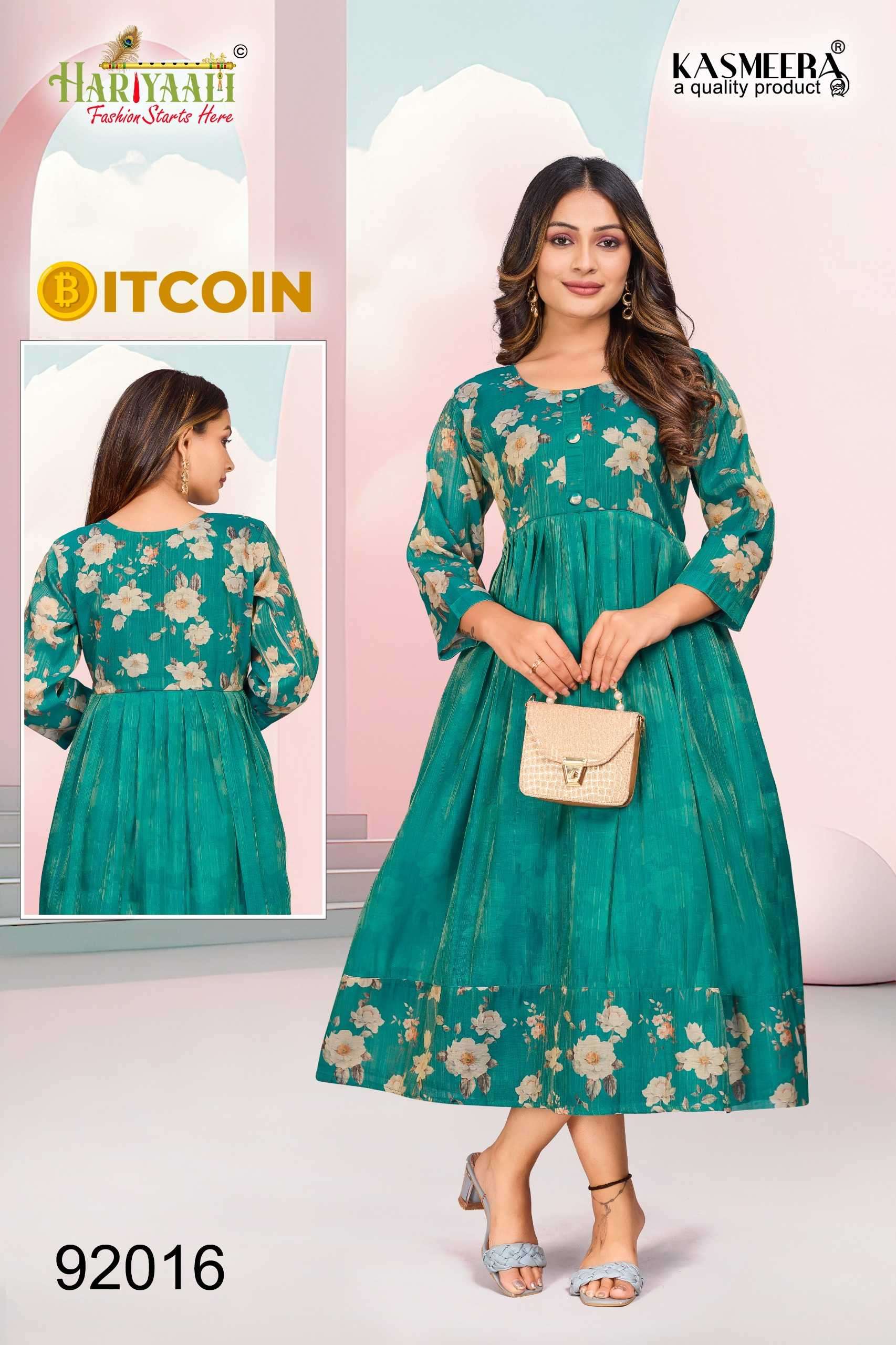 hariyaali bitcoin vol 3 series 92007-92022 tissue silk kurti 