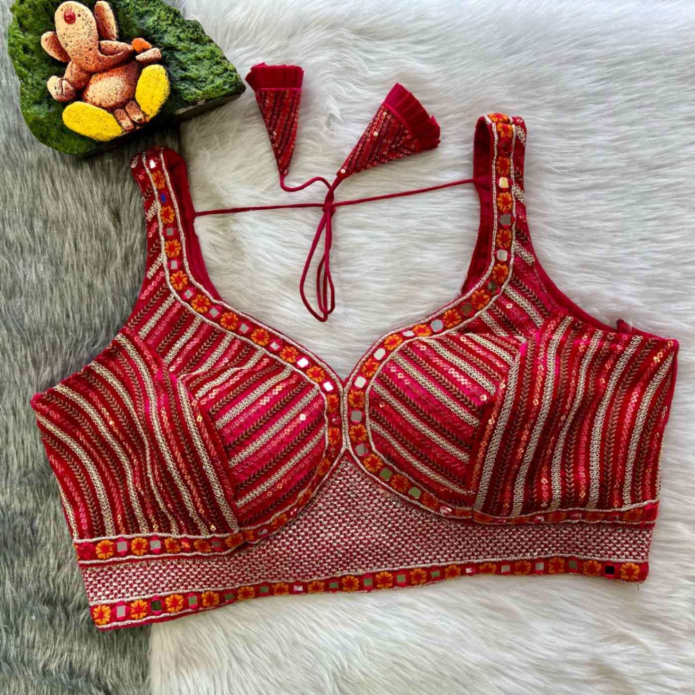 HKS - Poonam designer Heavy Pure Soft Velvet With Tricot Fuising blouse