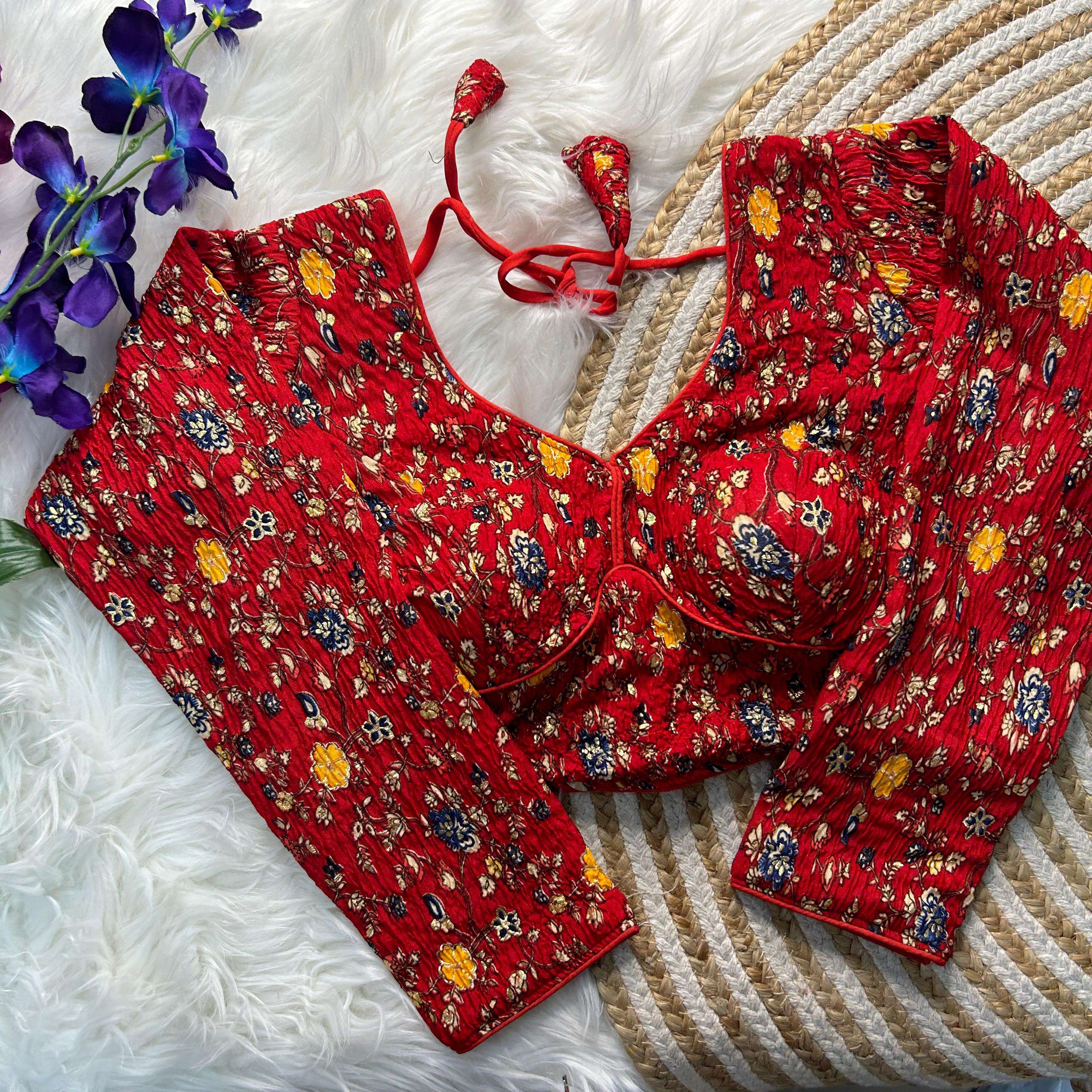 HKS Premium Kashmiri crush silk work full sleeves blouse