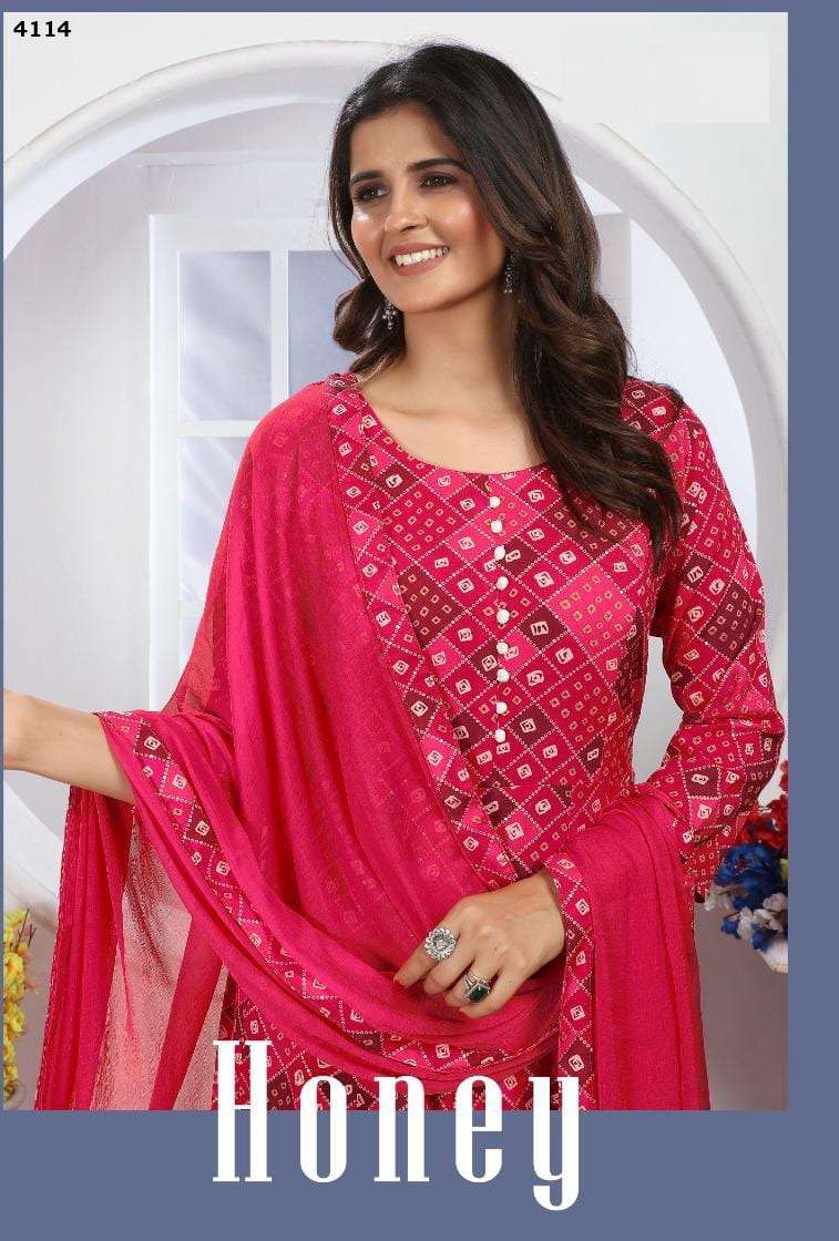 Honey Vol-1 designer Premium Chanderi rayon kurti 