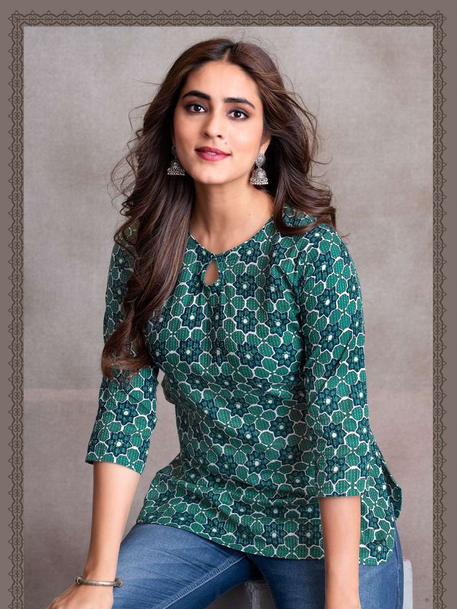 Imperia Navjivan Vol-2 series 1000-1009 Fancy Kantha Fabric Cotton kurti
