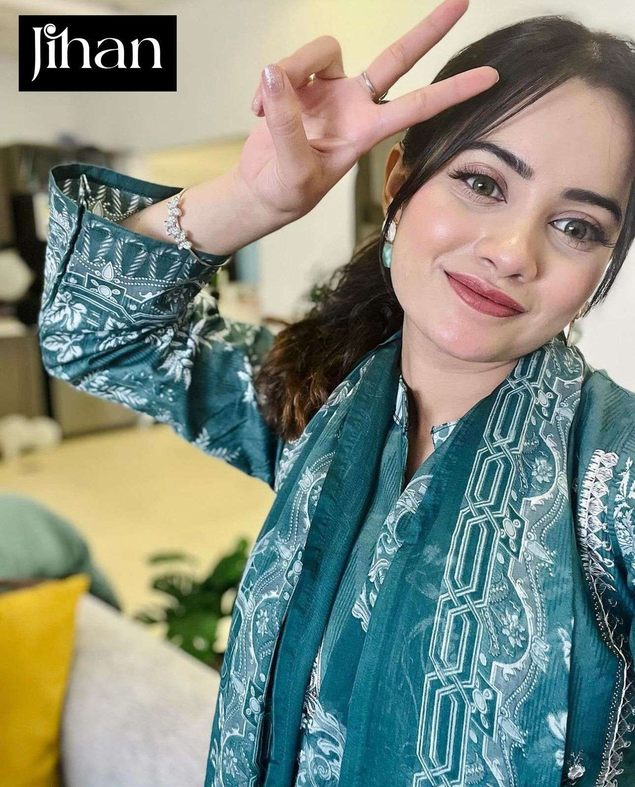 JIHAN CHEVRON LUXURY LAWN COLLECTION 3357 designer PURE LAWN COTTON suits