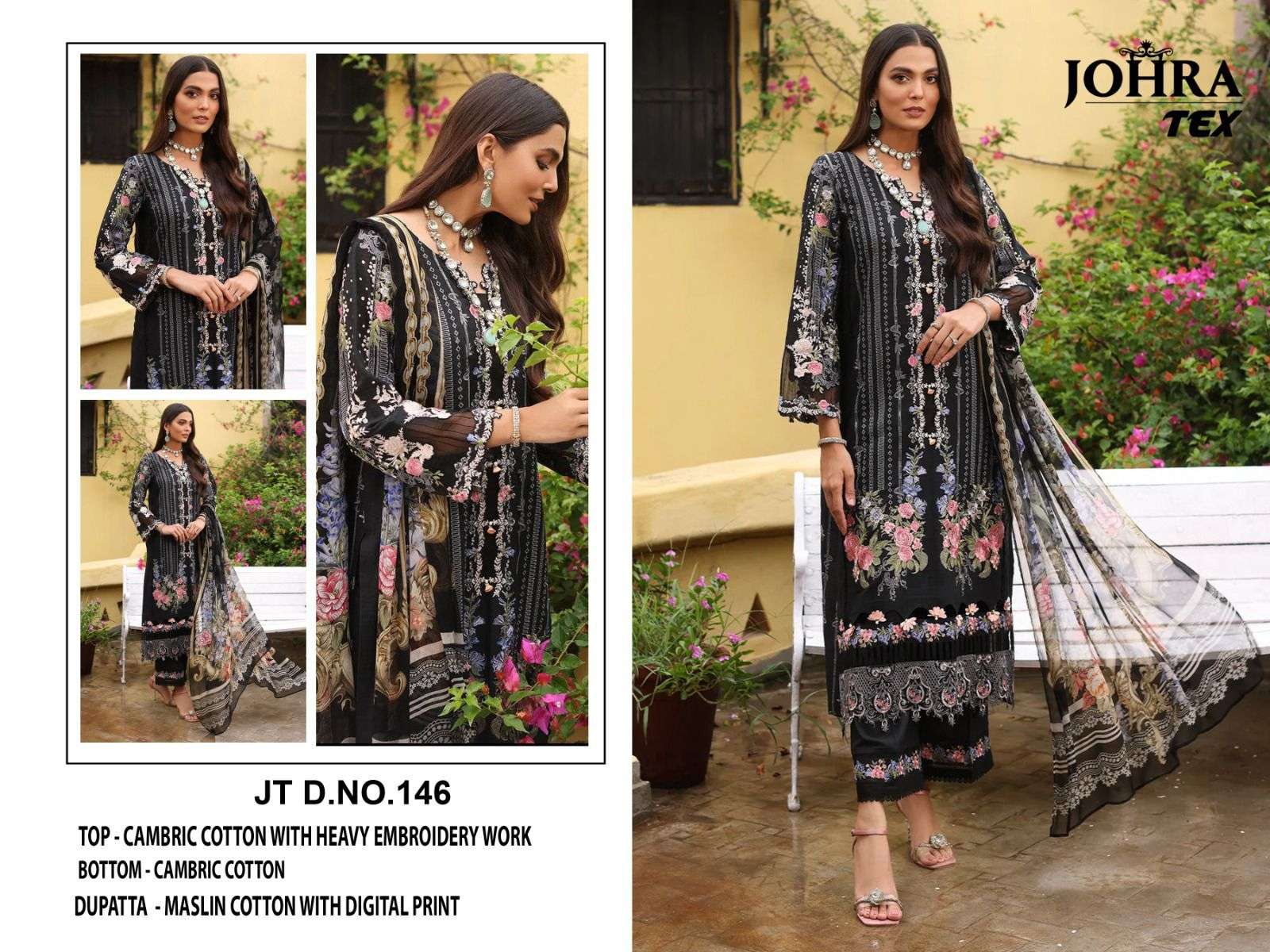 JOHRA TEX JT-146 designer CAMBRIC COTTOn suit 