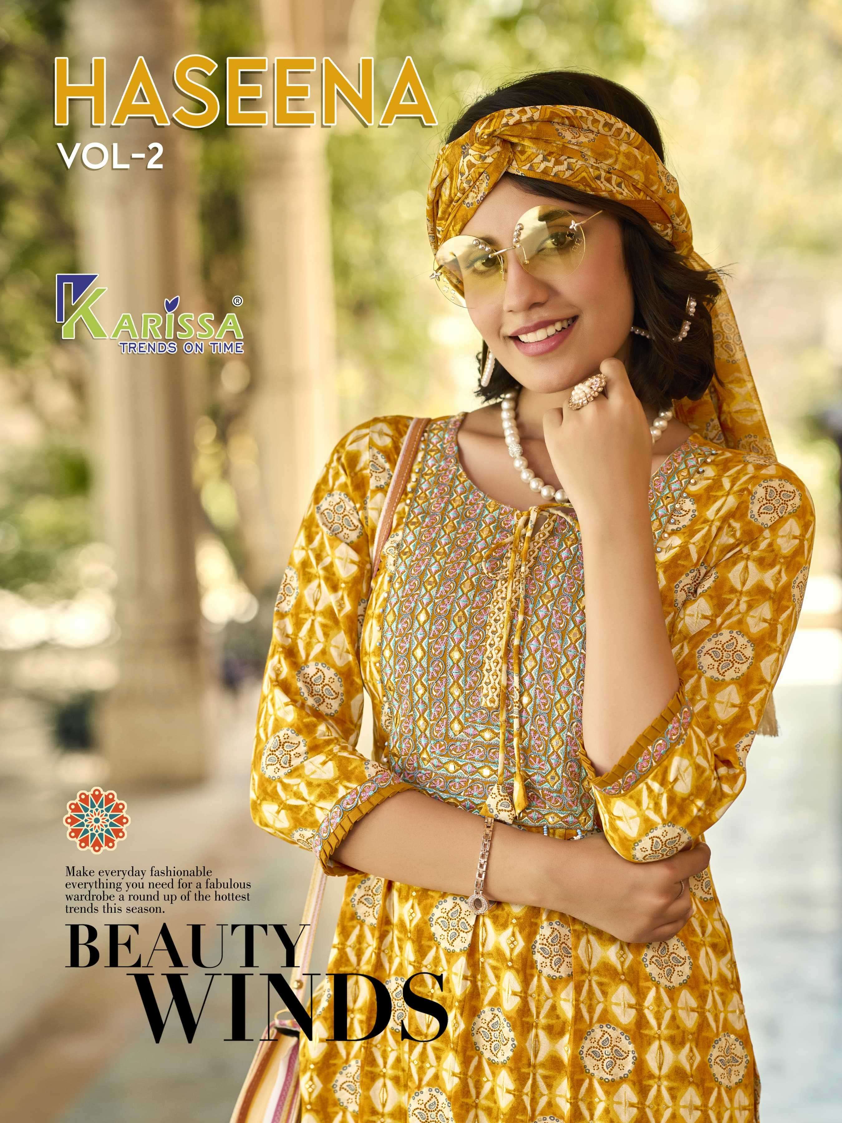 karissa haseena vol 2 series 913-918 Premium LIVA Rayon readymade suit 