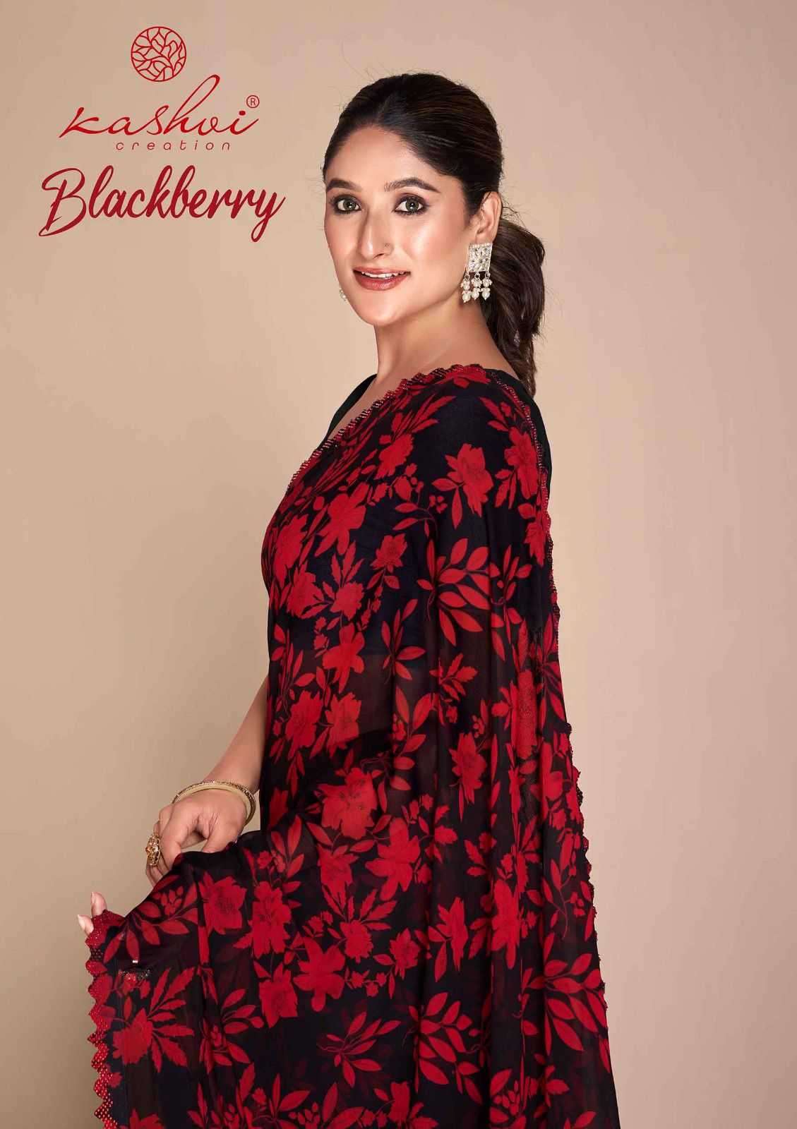 kashvi blackberry series 1001-1008 georgette saree