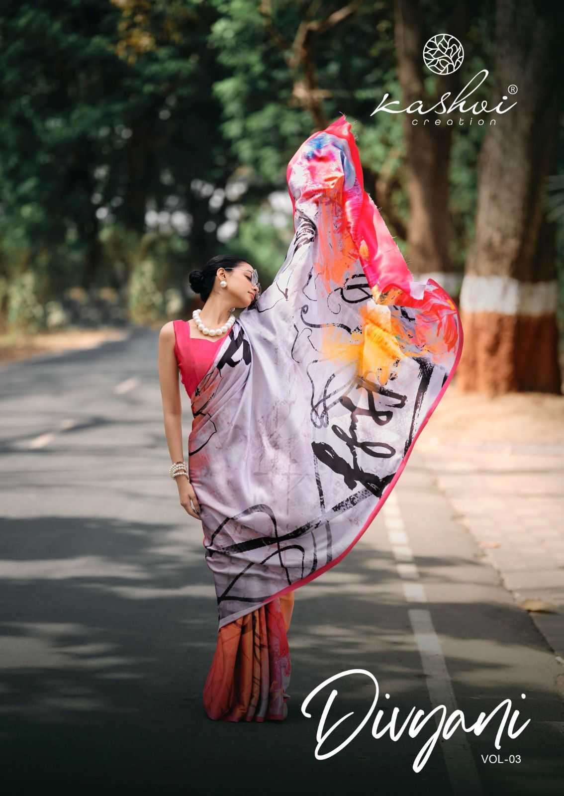 kashvi divyani vol 3 series 1001-1008 satin saree