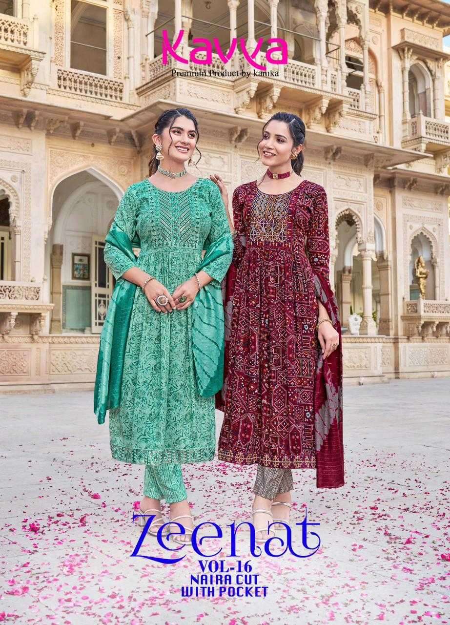 kavya zeenat vol 16 series 160001-16010 capsule readymade suit 