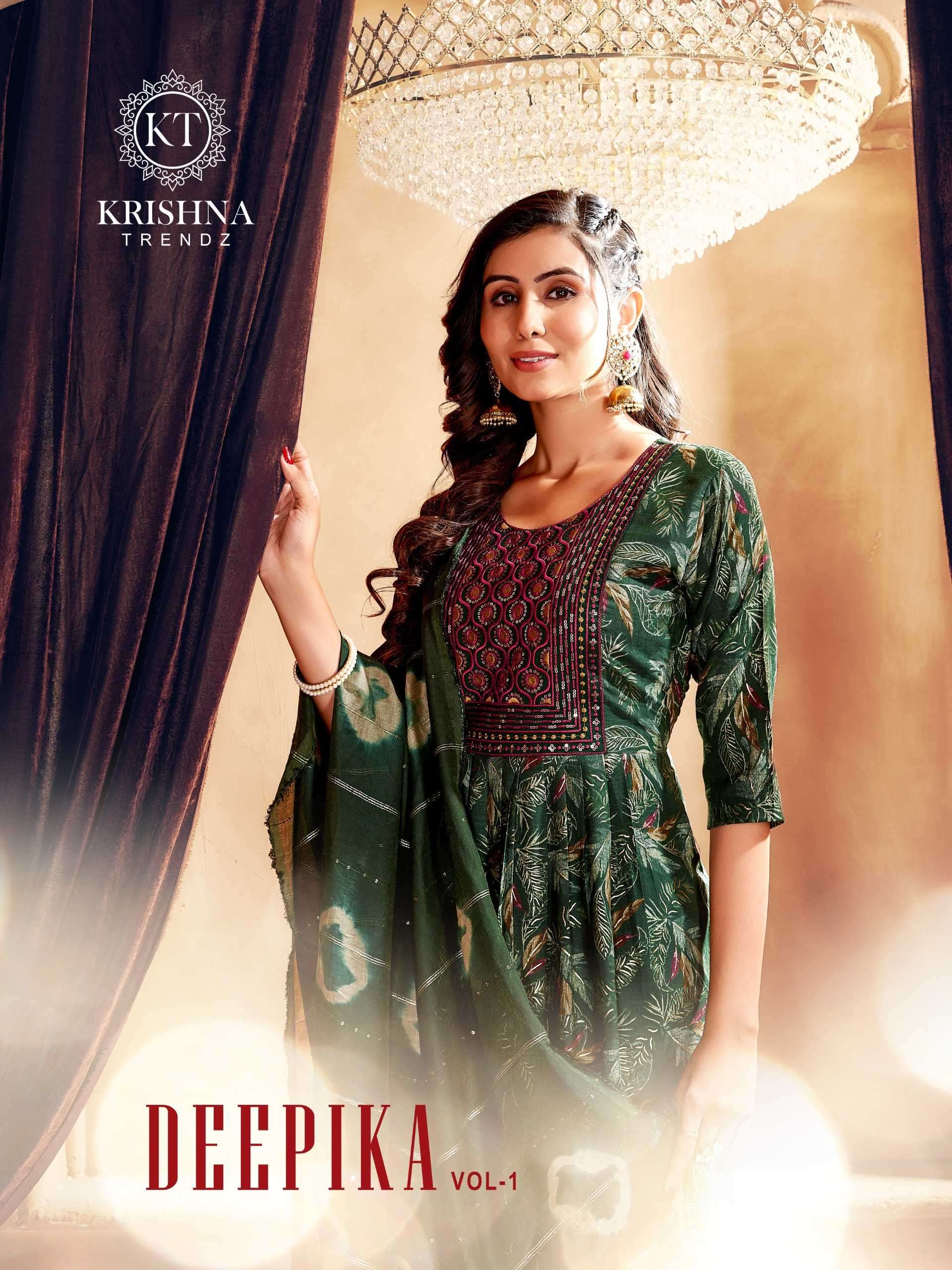 krishna trends deepika vol 1 series 1001-1006 capsule print readymade suit 