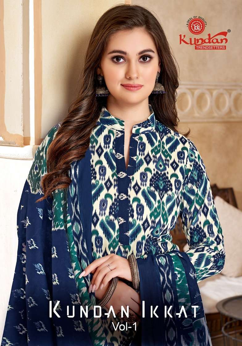 Kundan Ikkat Vol-1 series 1001-1012 Pure Cotton readymade suit 