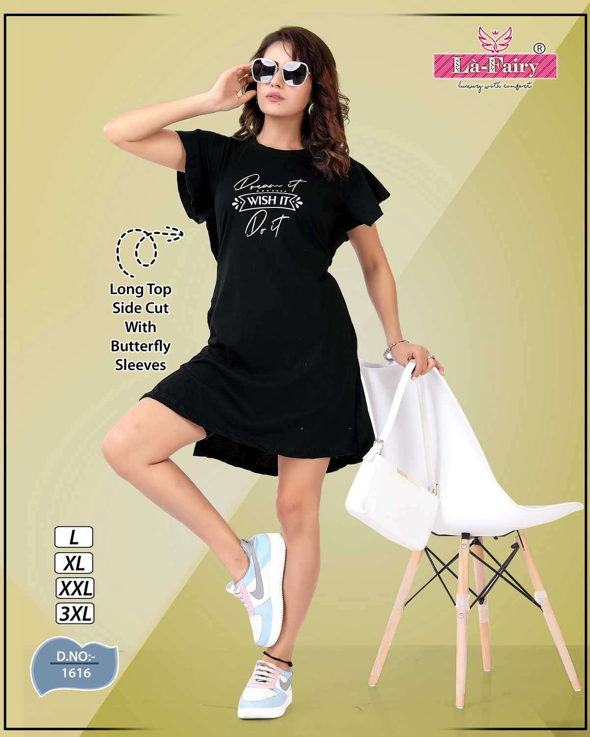 la fairy 1422 by Long top Side cut Pocket With  Butterfly sleeves 