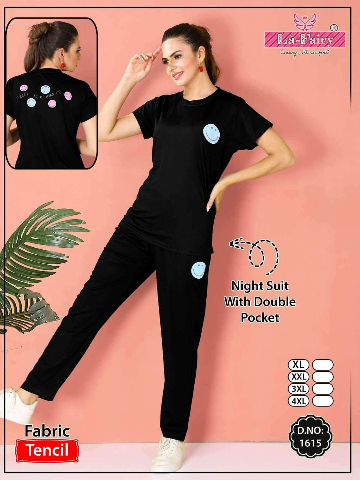 la fairy 1615 Tencil night suit With  Double pocket