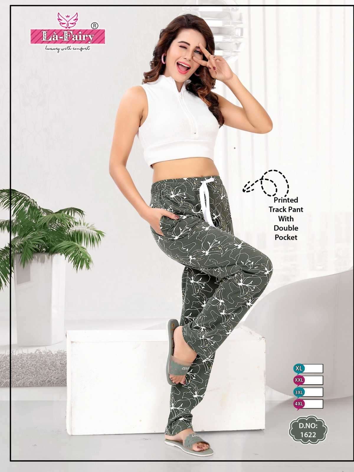 la-fairy 1622 Hosiery shinker fabric Printed Track pants