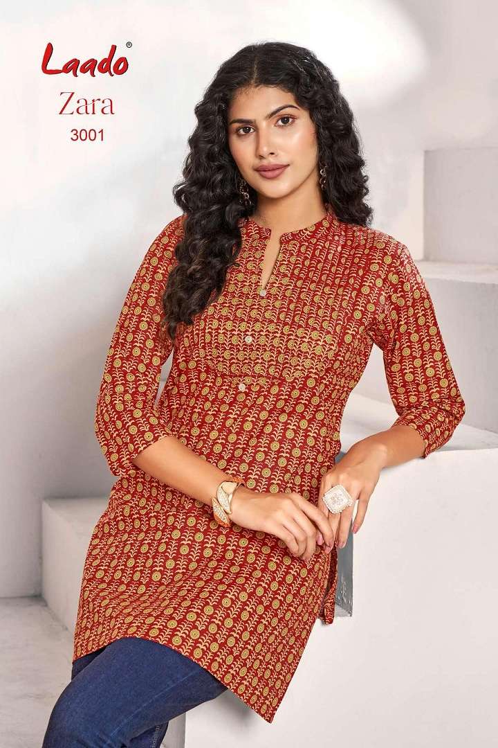 Laado Zara Vol-3 series 3001-3012 Pure Cotton short tops