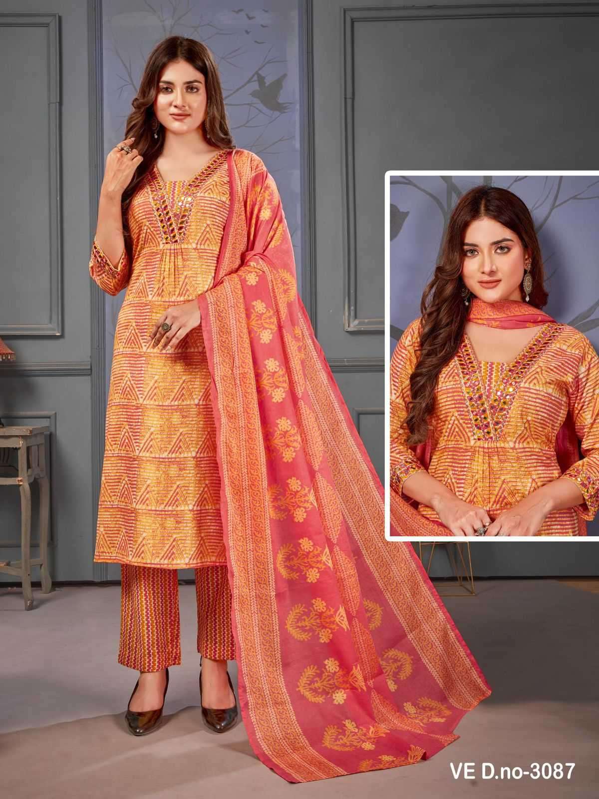 ladies flavour 3087 & 3088 Pure cotton readymade suit 