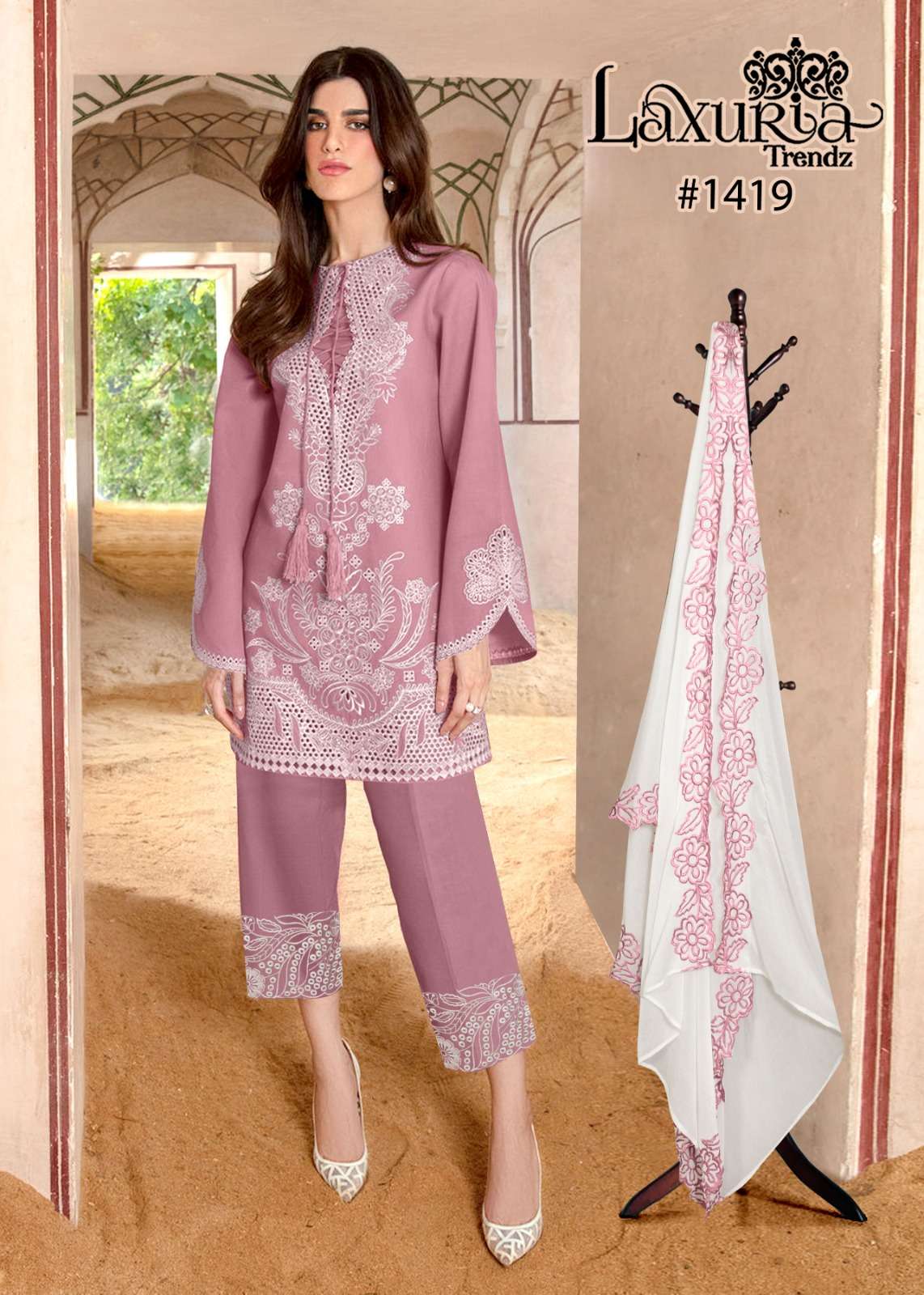 laxuria 1419 Zam Cotton Satin readymade suit 