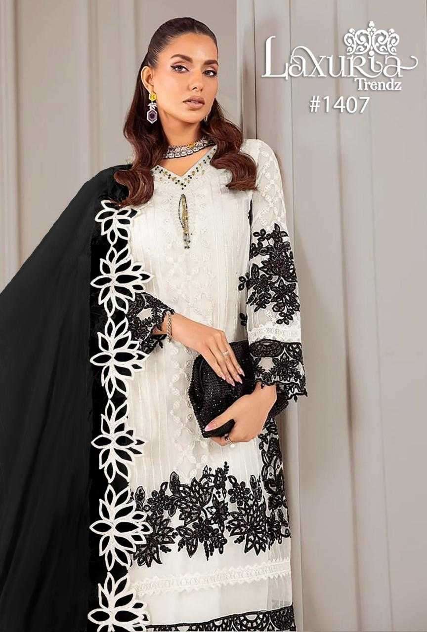 laxuria trendz 1407 Fox Georgette wholesale readymade salwar kameez in surat