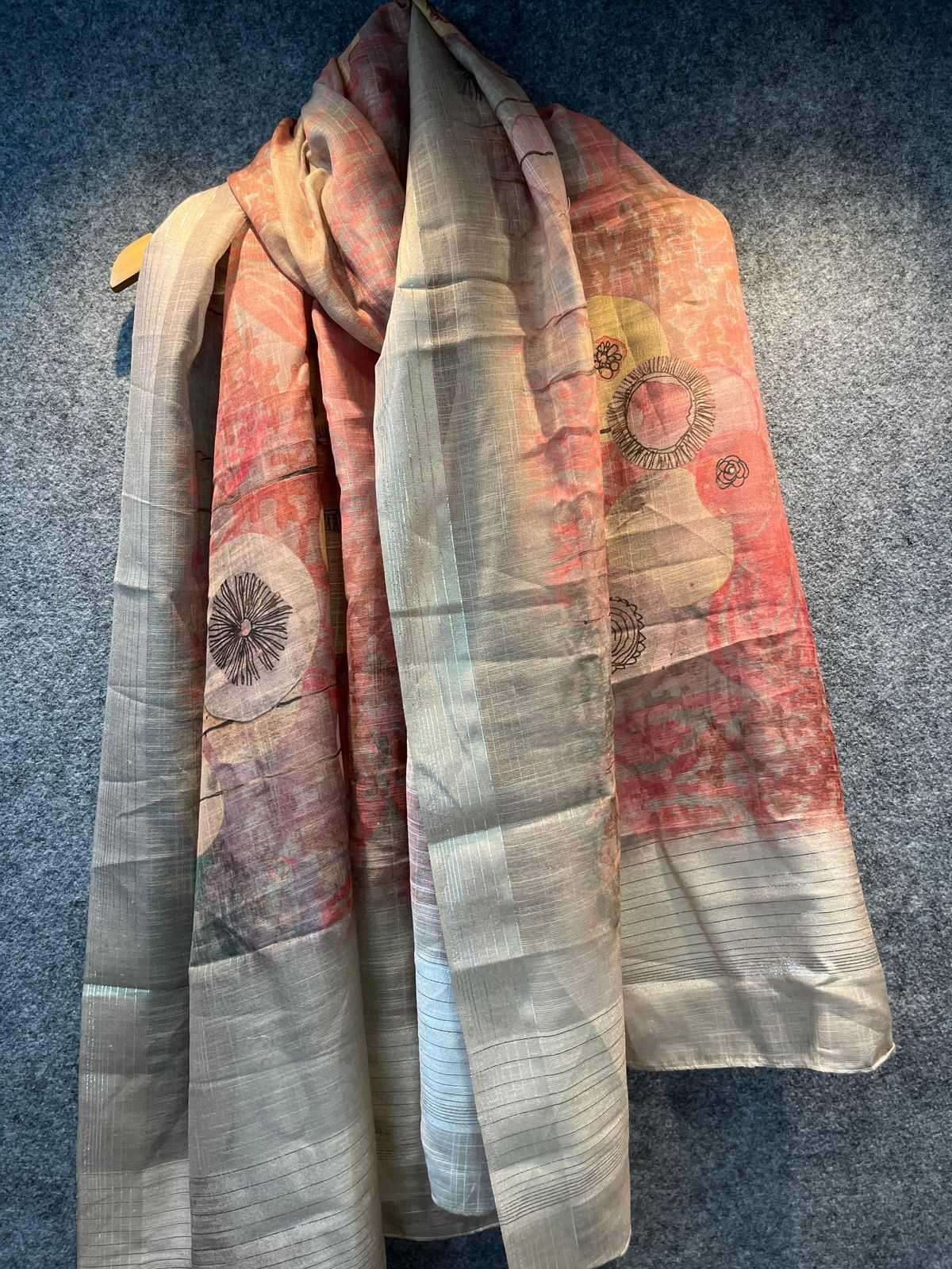linen pallu dupatta fancy 4 side border work new design dupatta
