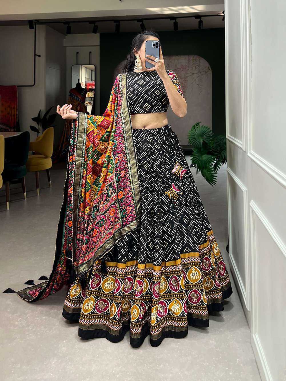 LNB1687WIN designer Tussar Silk lehenga
