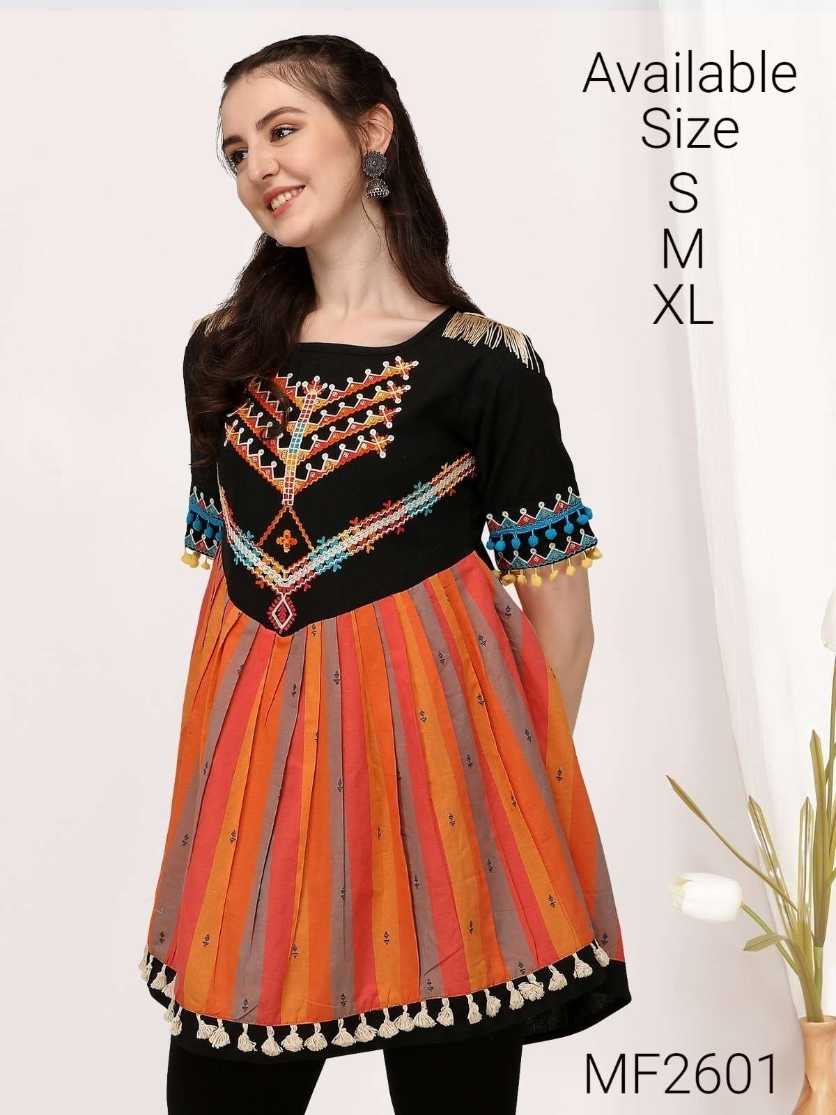 NAVRANG FEMALE KEDIA DESIGNER PURE COTTON LONG KEDIA TOPS