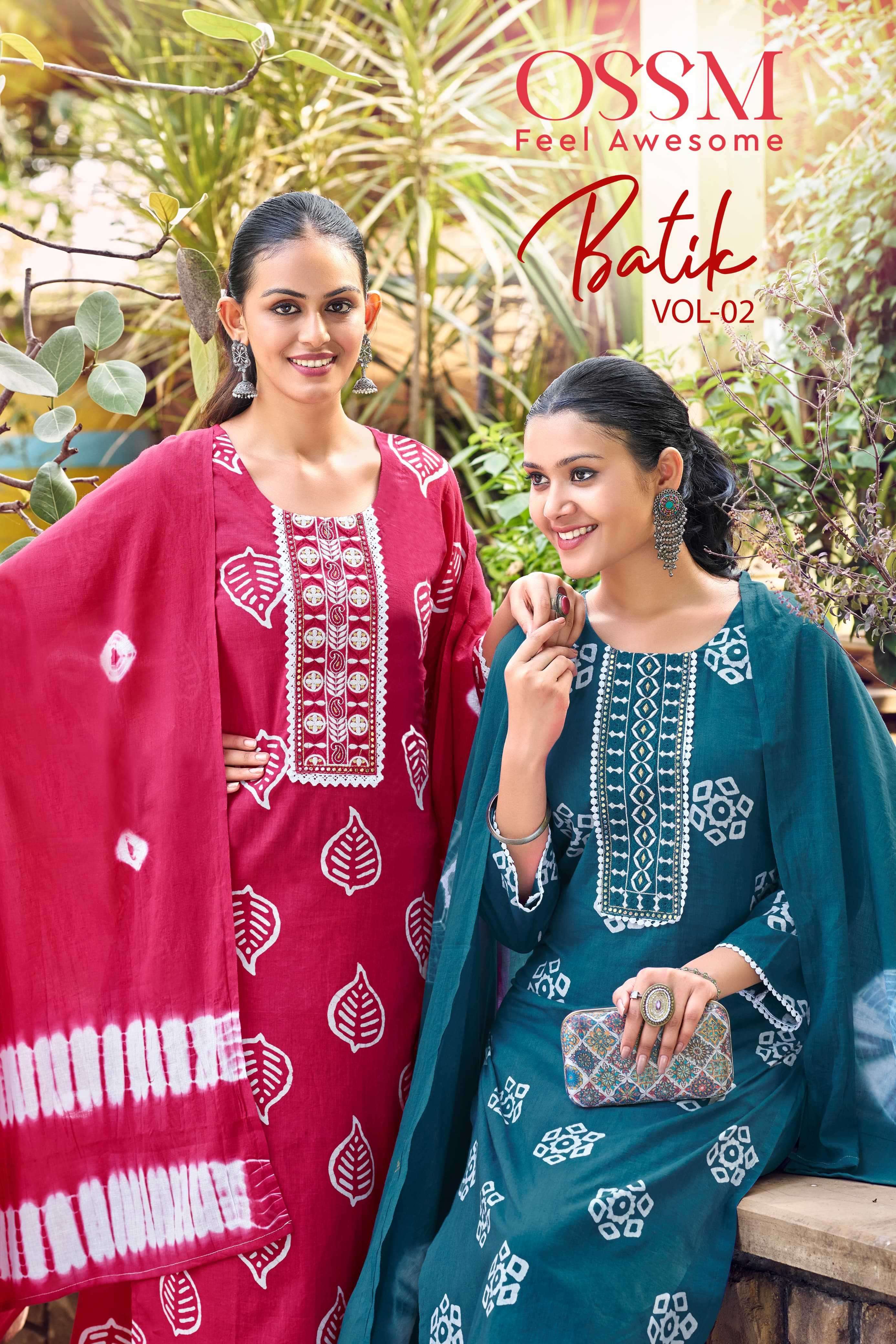 ossm batik vol 2 series 1001-1006 Premium Cotton Batik Print readymade suit 