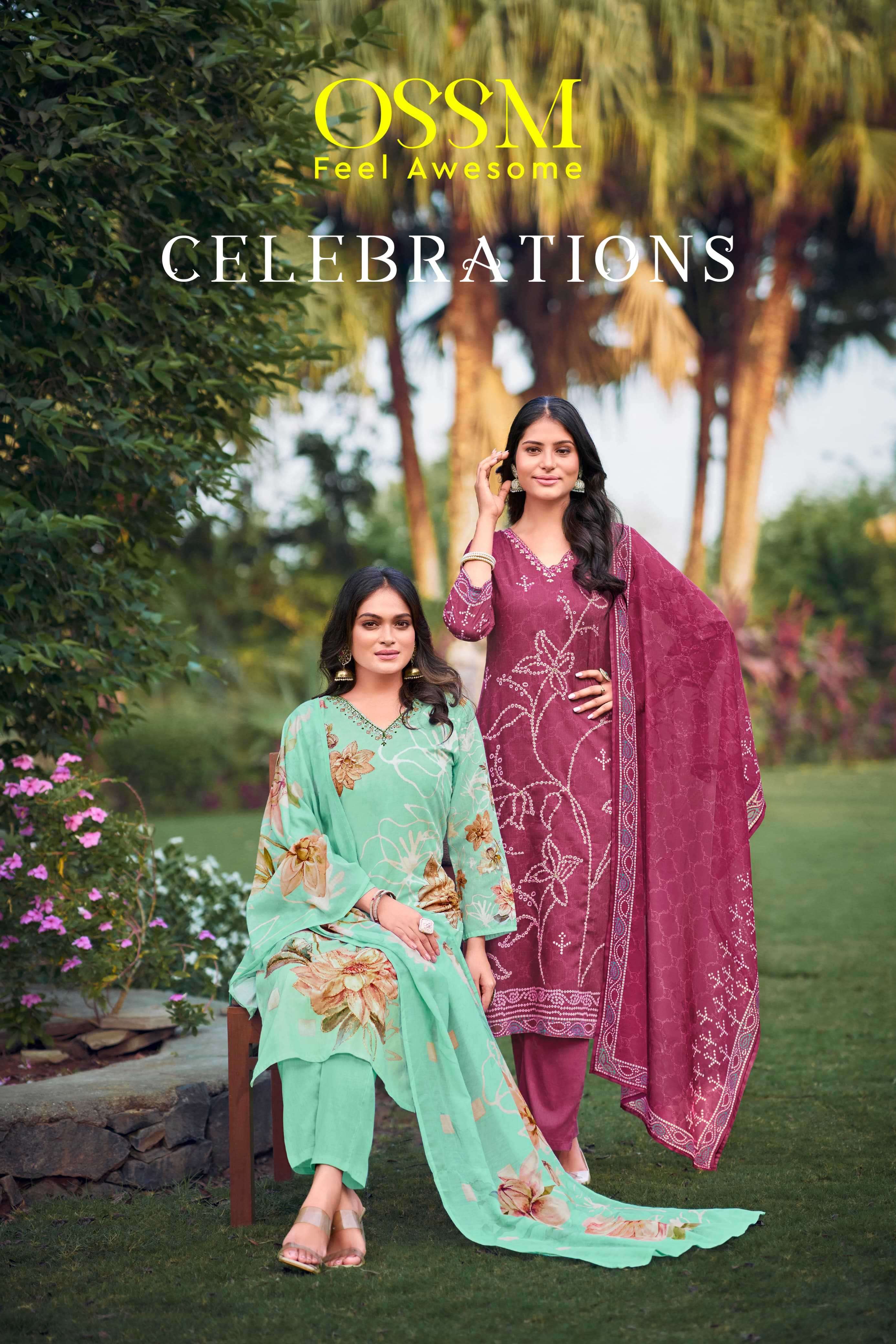 ossm celebrations series 1001-1006 Premium Cotton readymade suit 