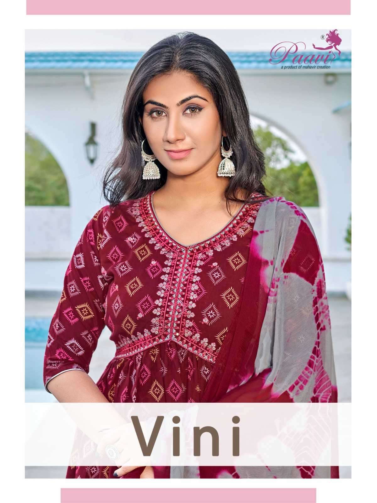paavi vini series 1001-1010 Heavy Portion Print readymade suit