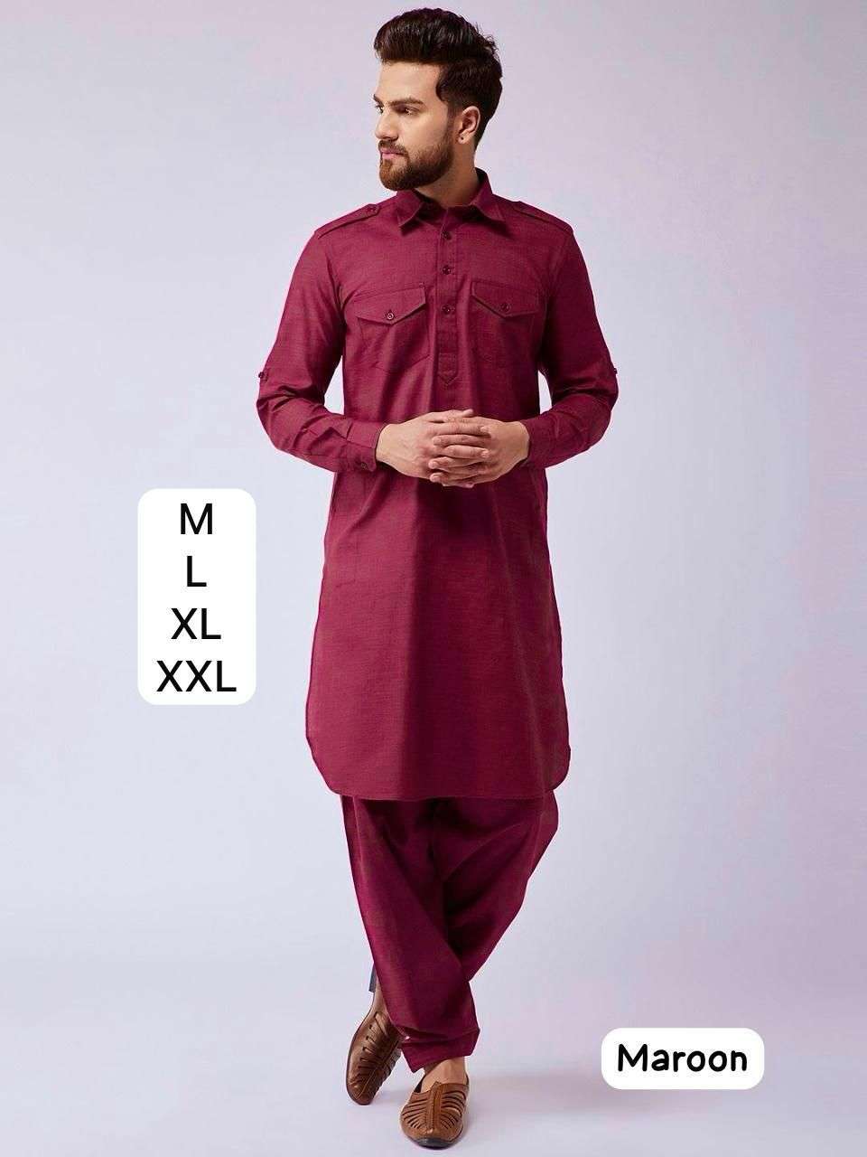 Pathani vol 1 designer Heavy Cotton Slub pathani Kurta with Salwar Bottom