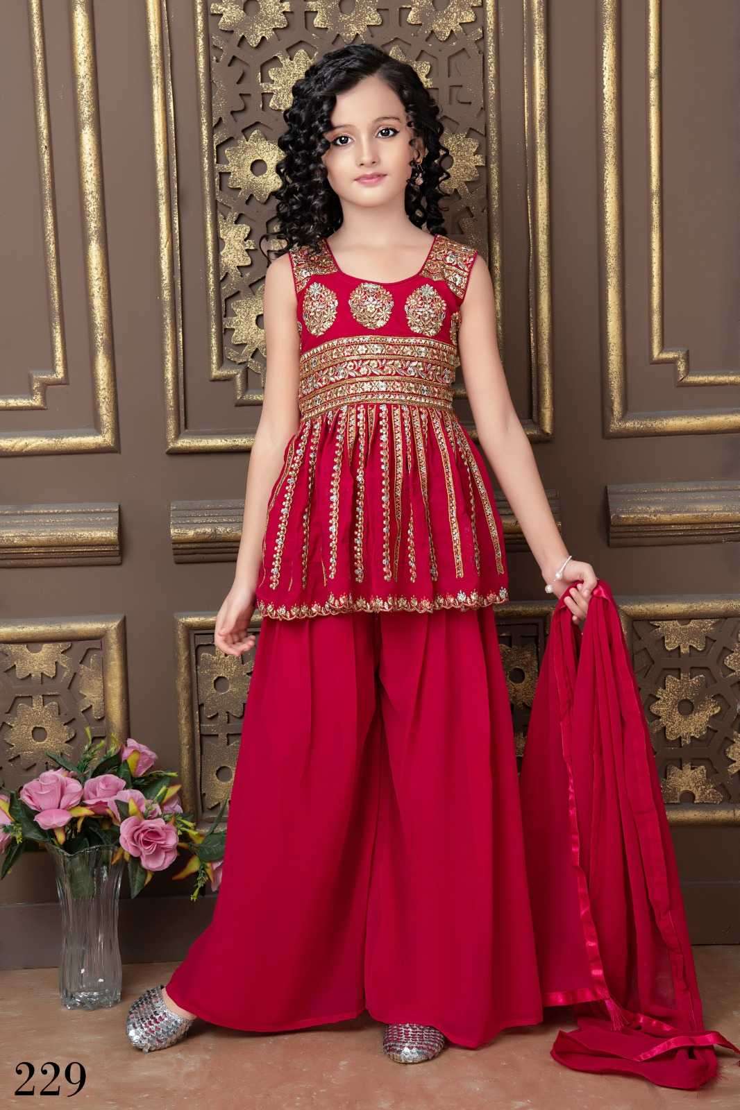 pr aaradhna vol 30 series 228-231 Faux Georgette readymade kids wear suit 