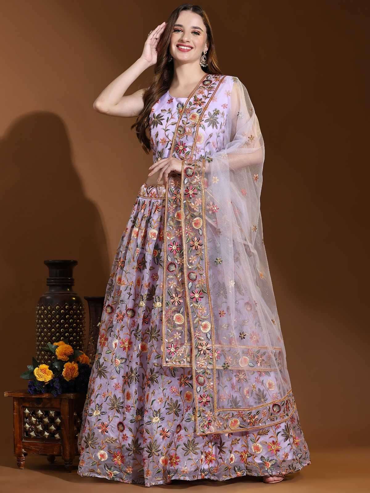 pr c1947 elegant look hand embroidered with cancan with flower pattern 