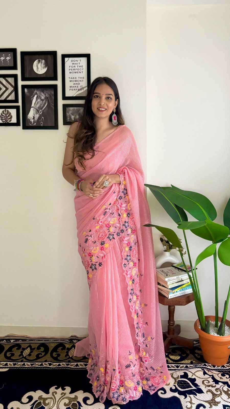 pr kc 782 stylish summer special shimmer silk sequence work saree 