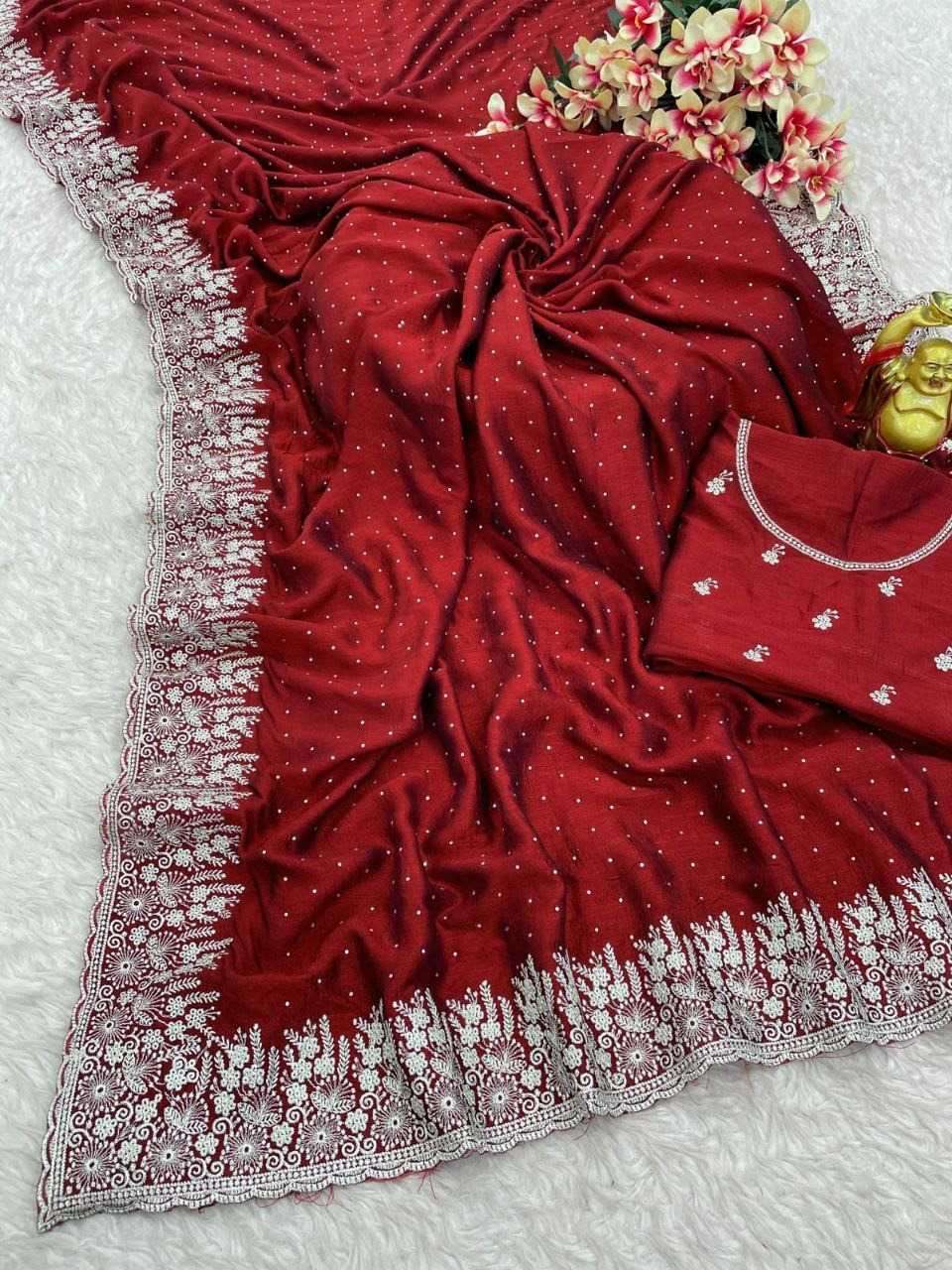 pr kc 817 ethnic design blooming vichitra silk fancy zari work saree
