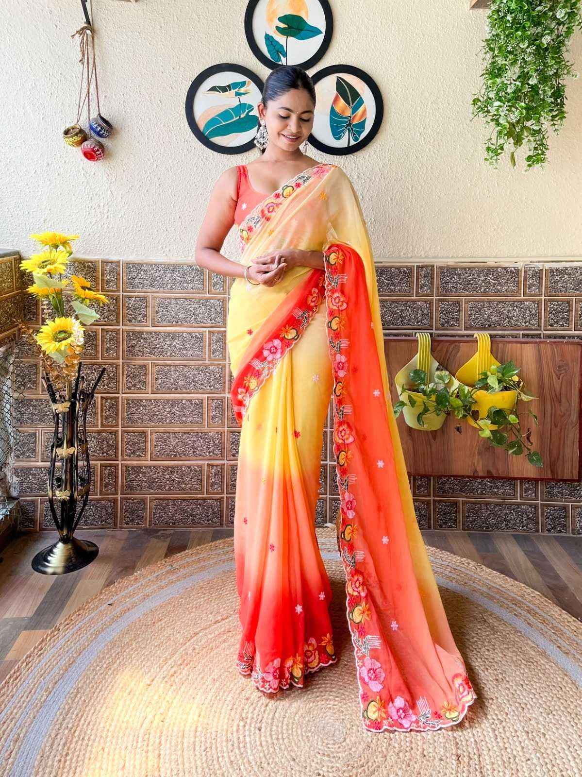 pr kc 838 designer georgette sequence work saree online supplier