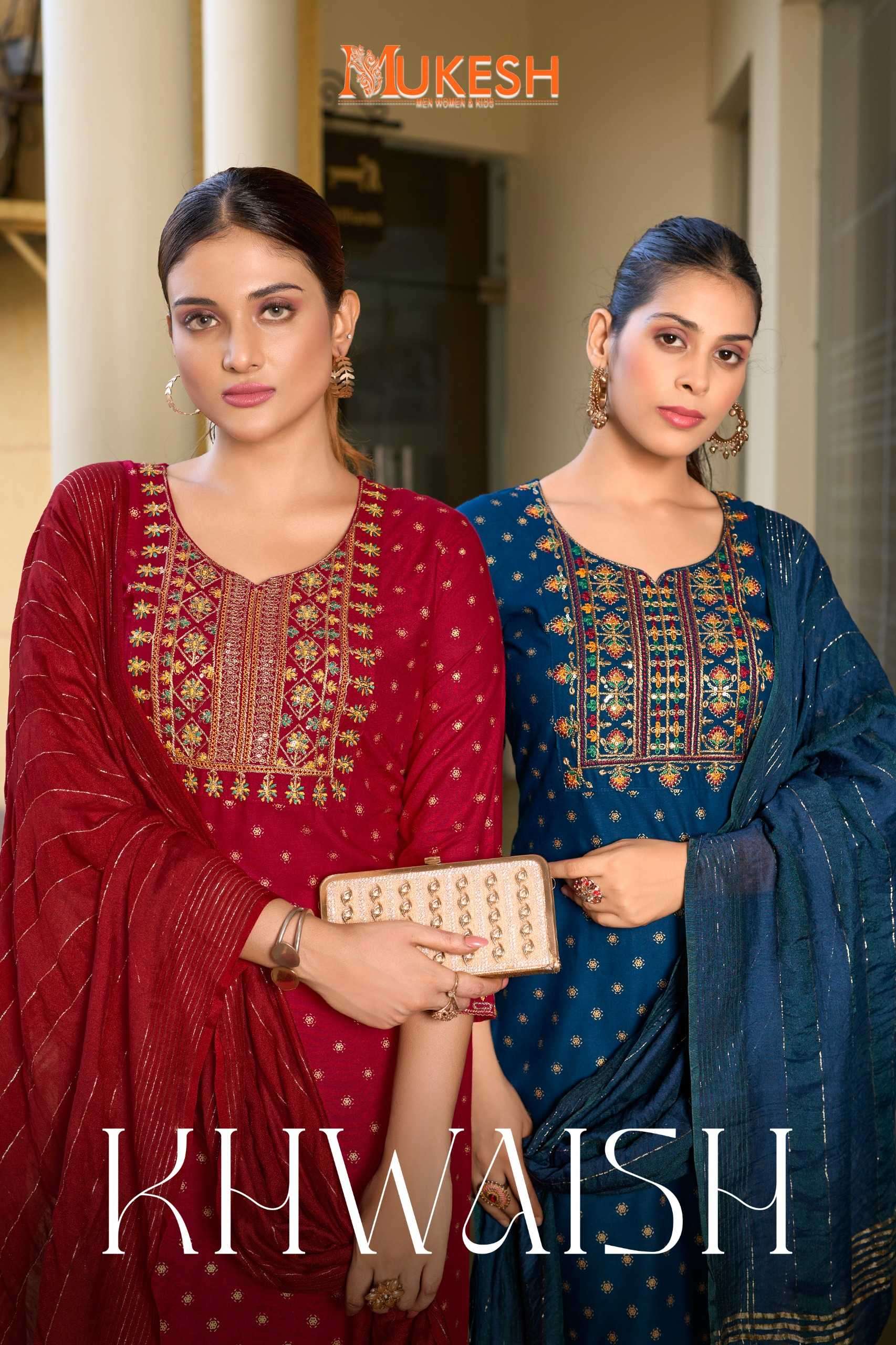 pr khwaish series 1001-1006 14kg RAYON with FOIL PRINT readymade suit 