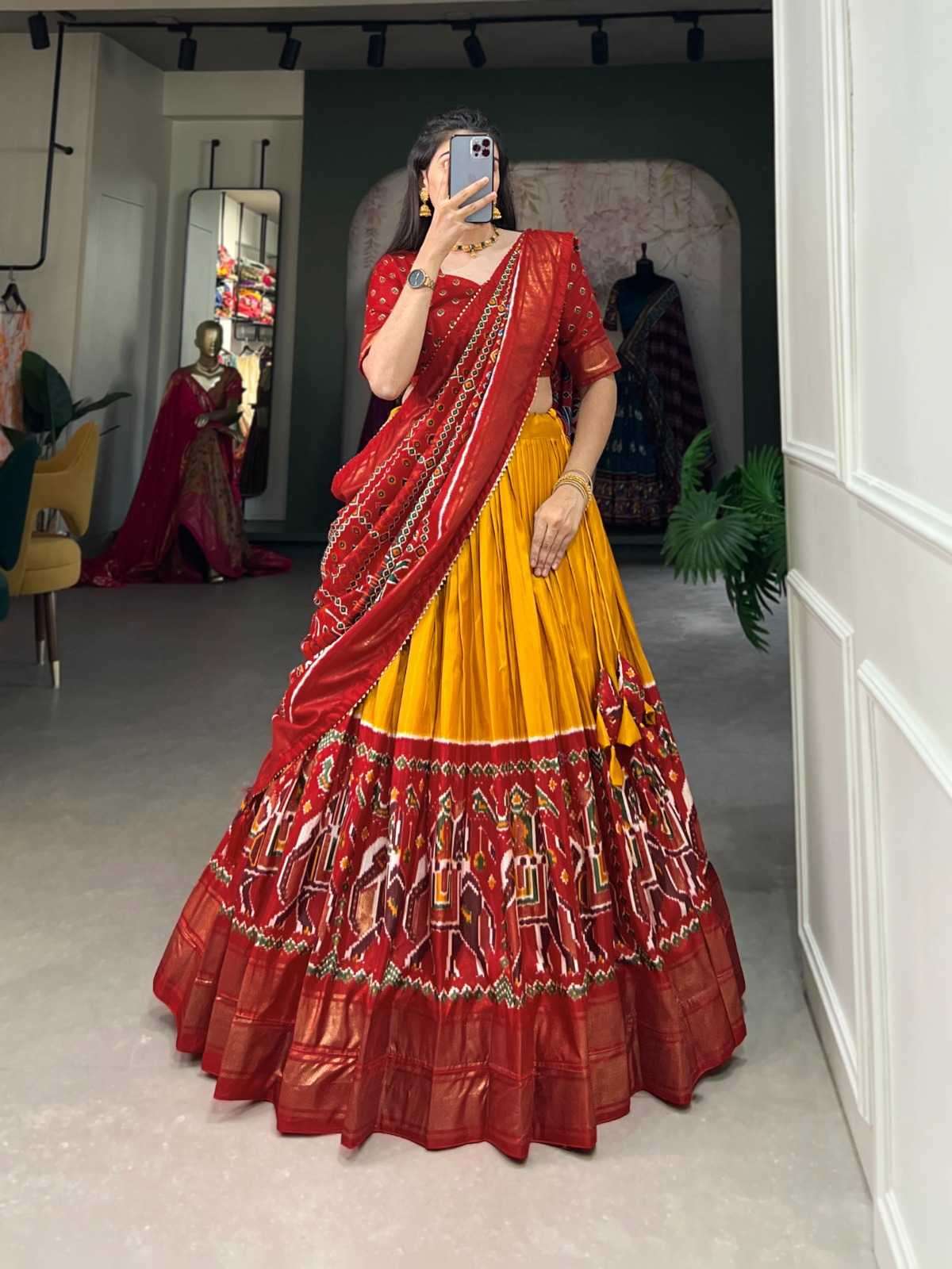 pr lnb1623 launch dola silk patola prints full stitch lehenga