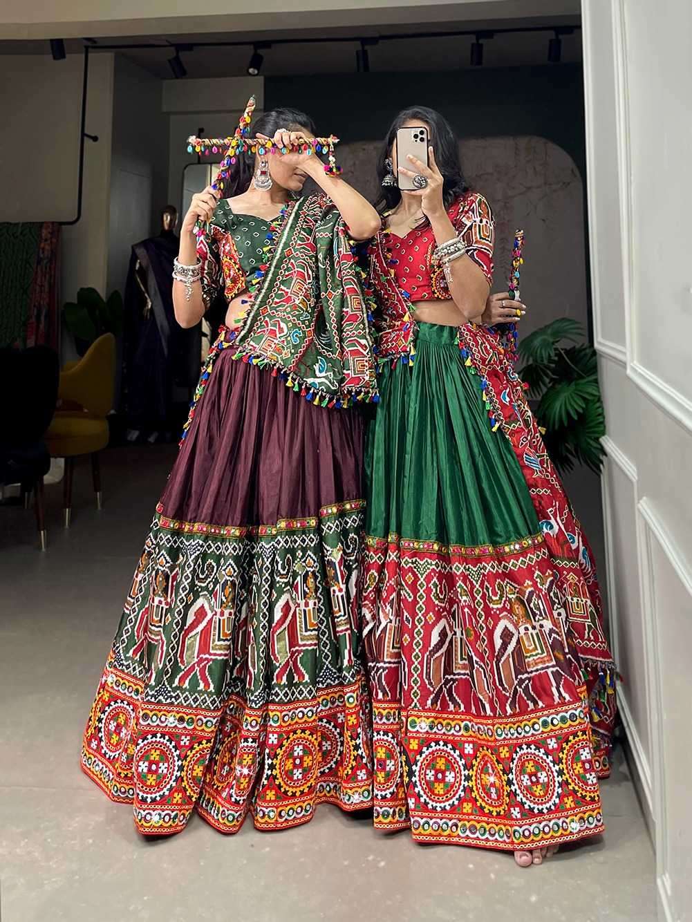pr lnb1629 navratri new terndy festival special full stitch dola silk lehenga
