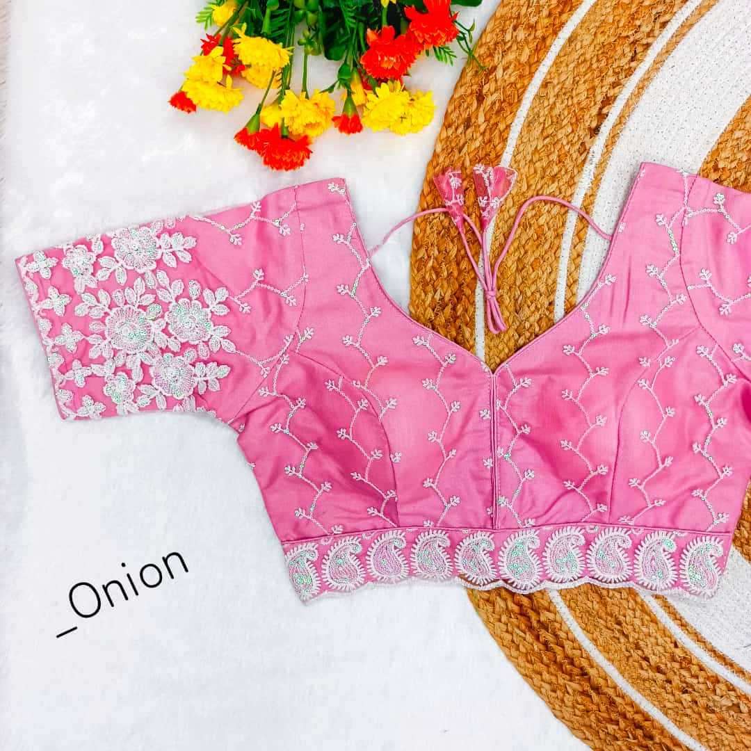 pr lucknowi nett cotton comfortable beautiful thread work designer full stitch blouse