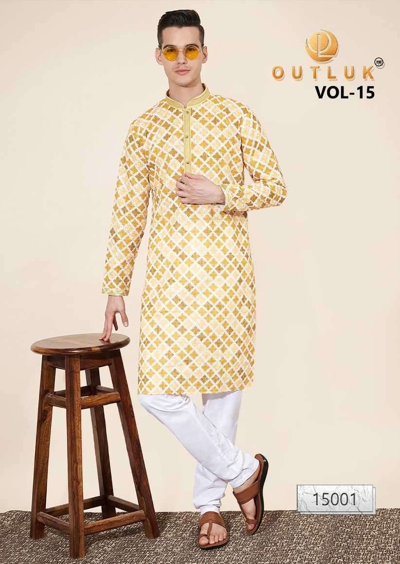 pr outlook wedding collection vol 15 series 15001-15007 Heavy Cotton kurta