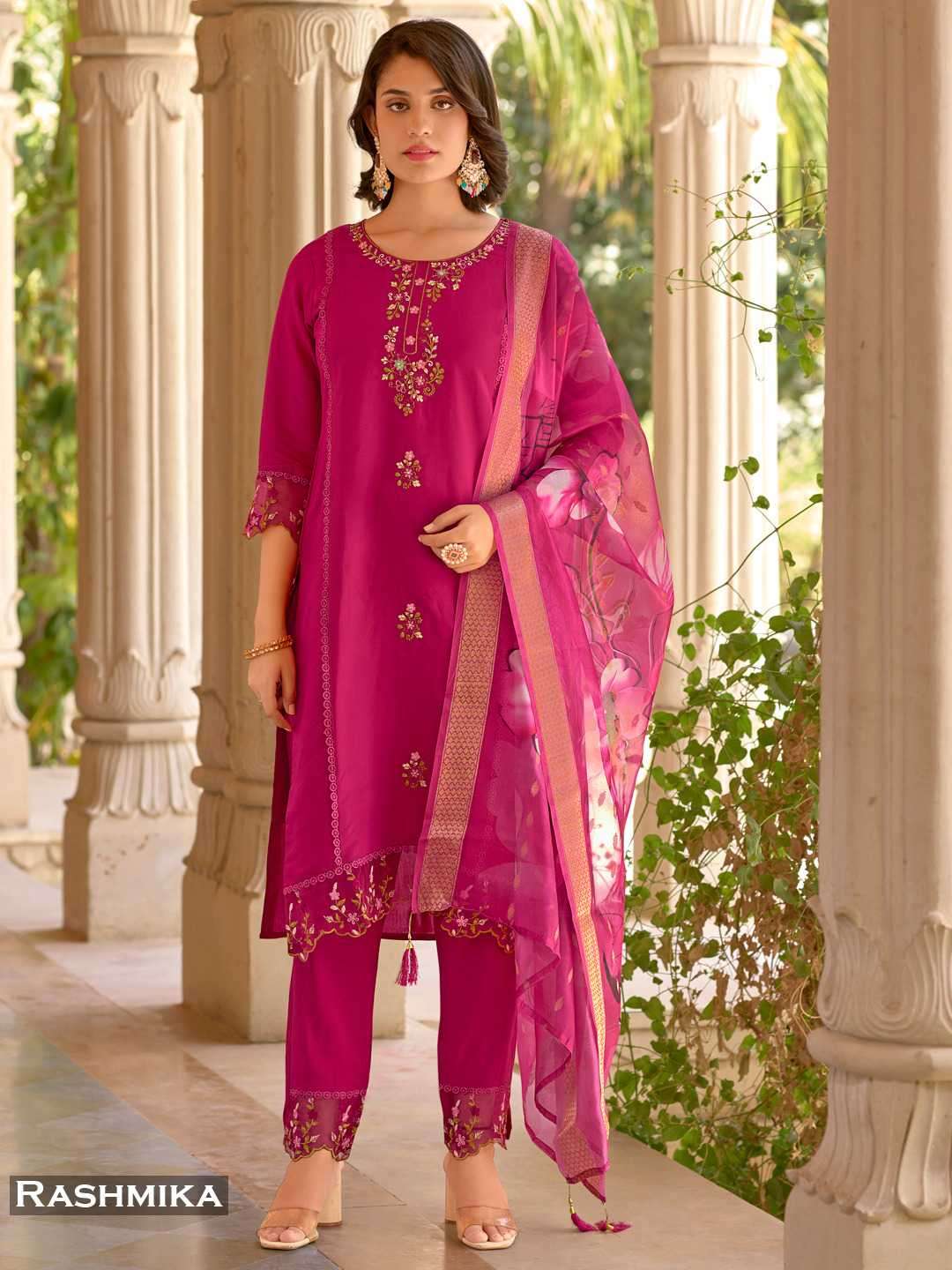 pr rashmika Roman Silk With Linning readymade suit 