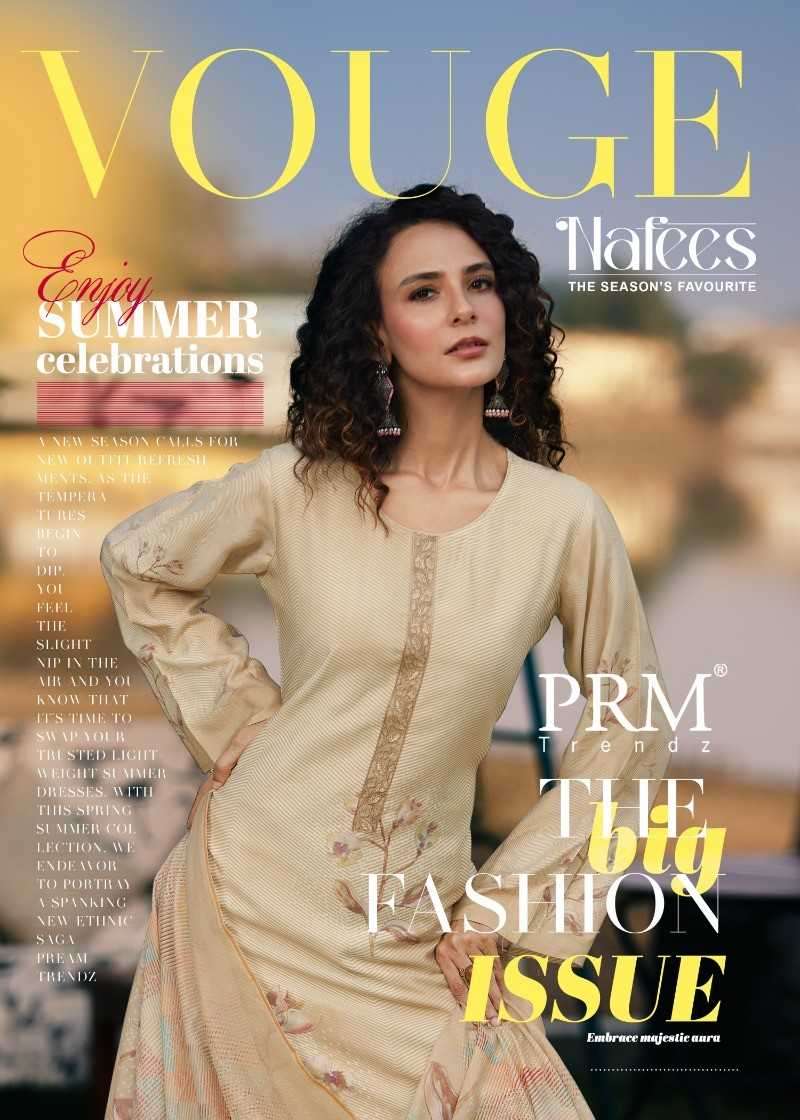 prm trendz vouge nafees series 1001-1008 Pure Musline Silk suit