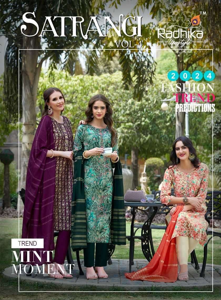 radhika lifestyle satrangi vol 4 series 4001-4006 modal chanderi readymade suit 