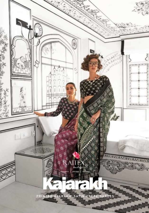 rajtex kajarkh series 386001-386010 satin crape saree