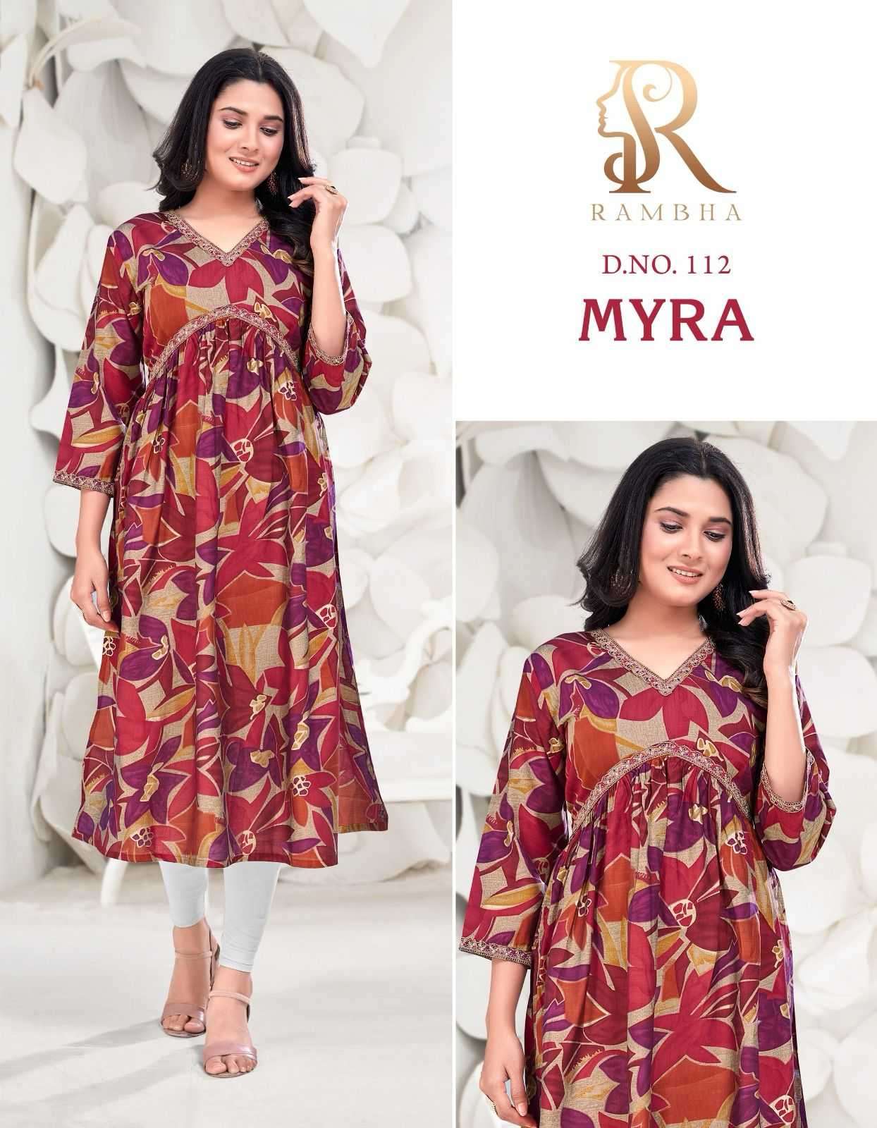 rambha myra series 101-123 pure modal chanderi kurti 