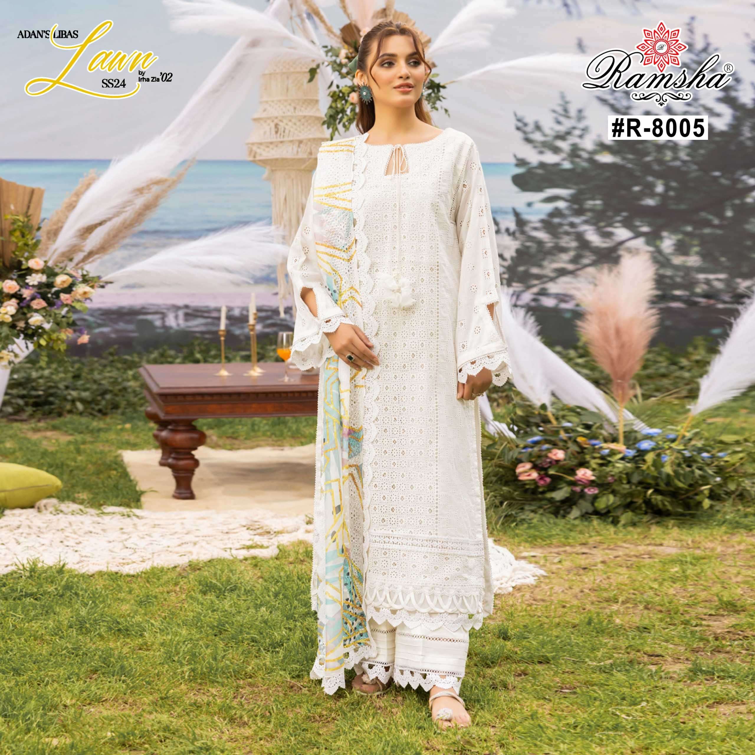 ramsha adan libas R-8001 cambric readymade suit 