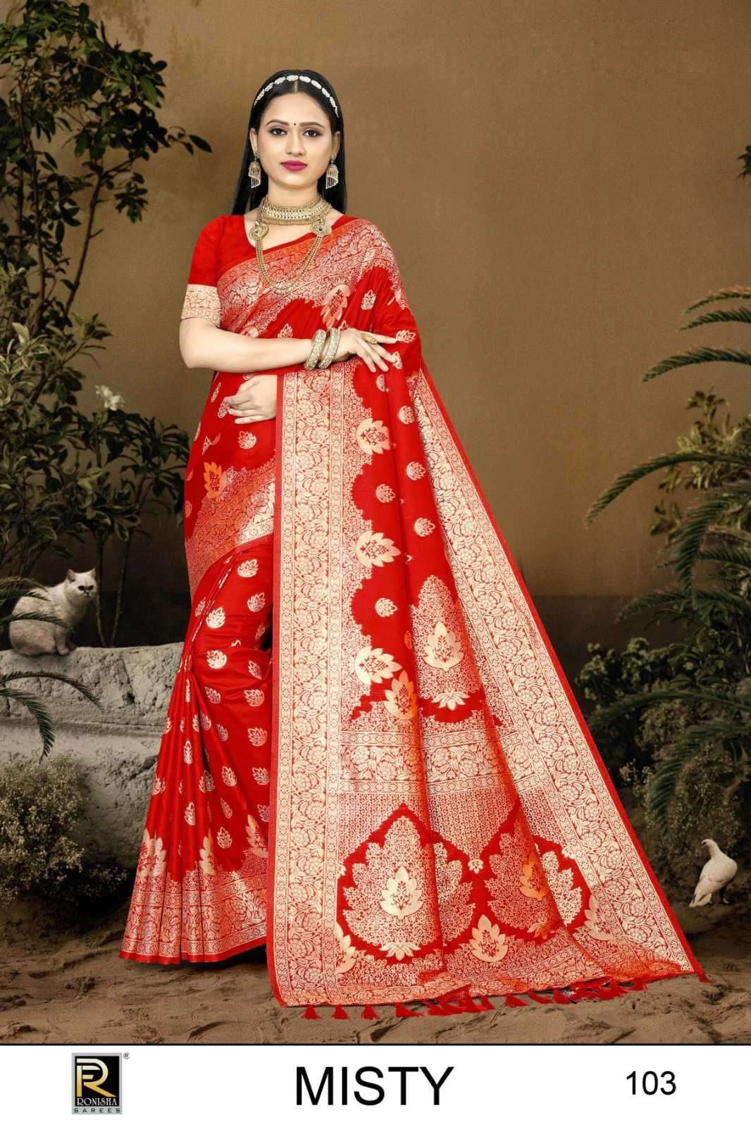 ranjna saree misty series 101-106 banarasi silk saree