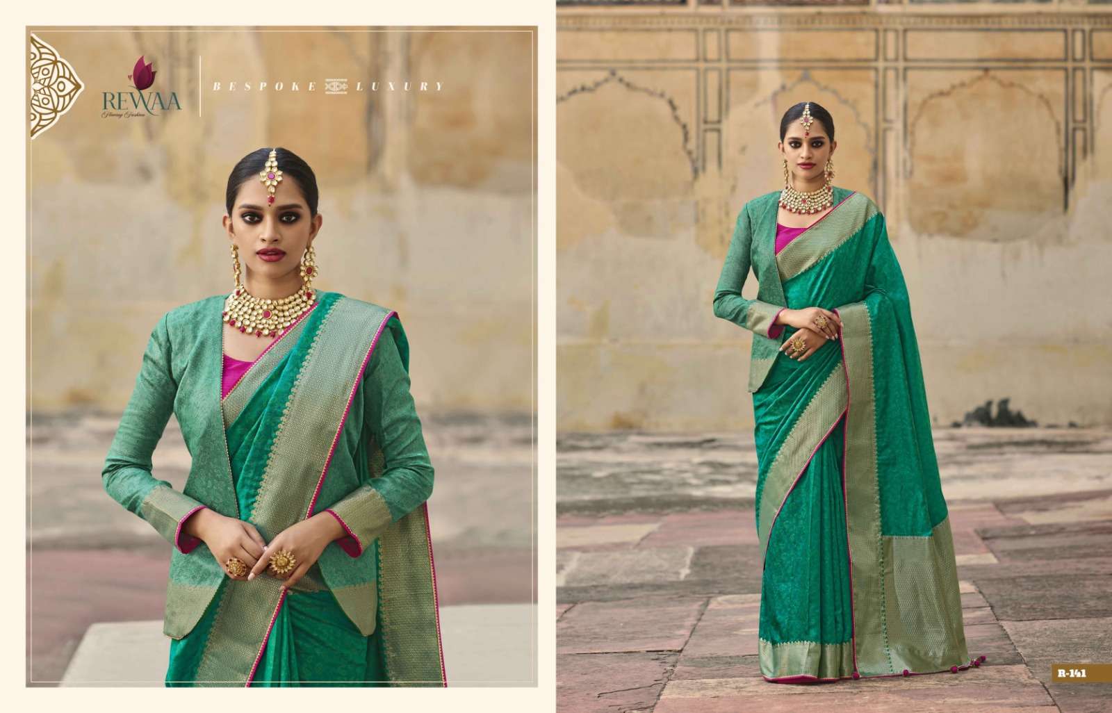REWAA TRADITIONAL designer SILK MATERIAL saree