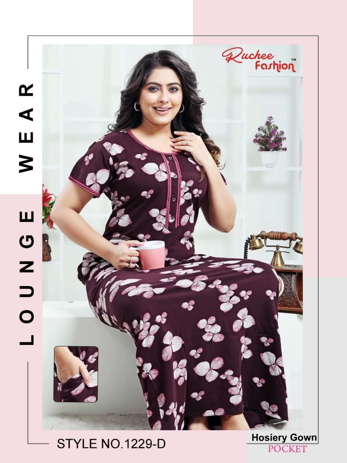 ruchee fashion 1229 popular design heavy shinker hosiery readymade gown 