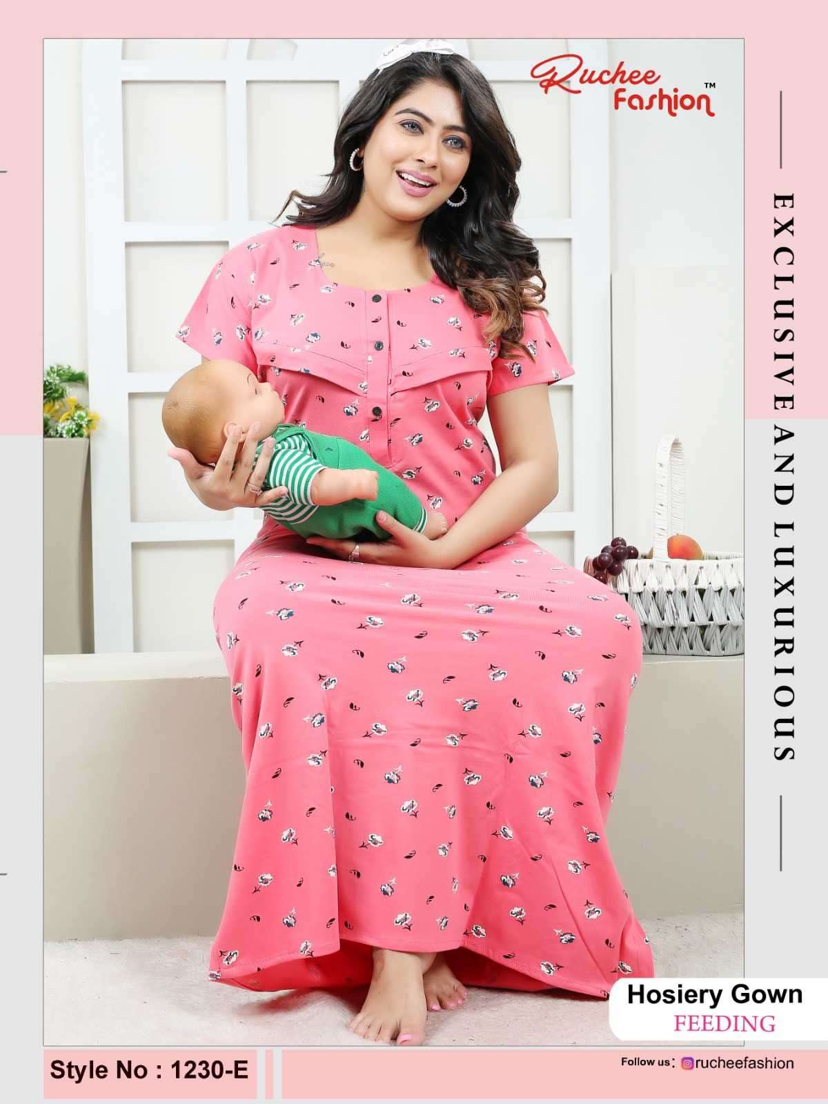 ruchee fashion 1230 regular wear full stitch shinkar hosiery feeding gown